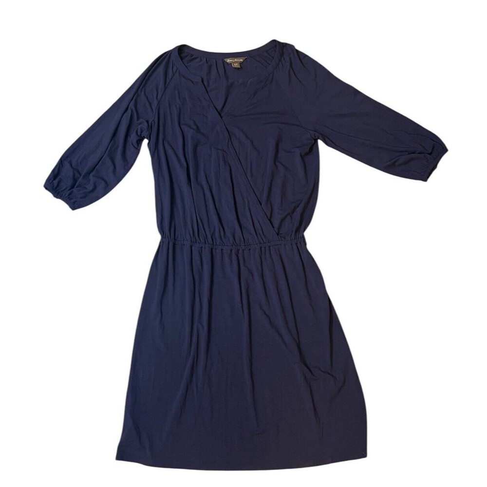 Tommy Bahama Tambour Blouson Dress Women's Small (4/6) Black 3/4 Sleeve